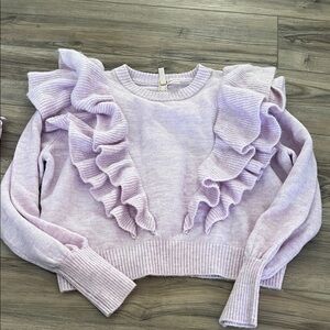 Divided Light Purple Ruffle Sweater
